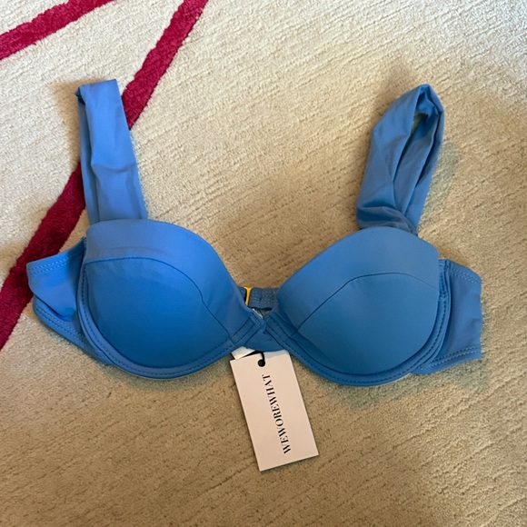 WeWoreWhat Sky Blue Bikini top - Picture 1 of 6